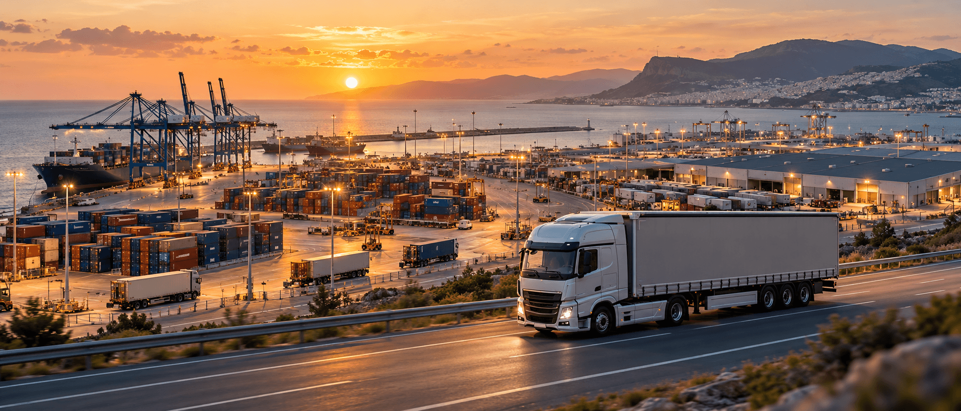 Semi-remorque TIMAR utilisée pour le transport international de marchandises entre l’Europe et le Maroc